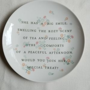 Green Floral Quote Plate